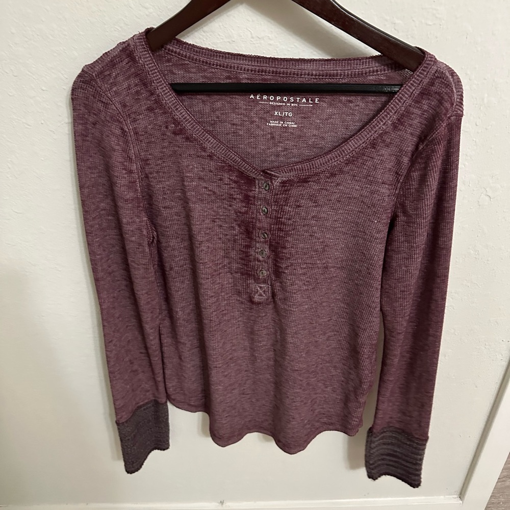 Aeropostale Maroon Long Sleeve T-Shirt